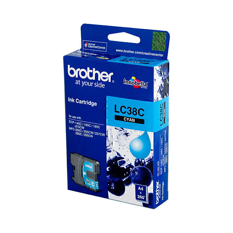 Brother LC38 Cyan Ink Cartridge 260 pages - LC-38C