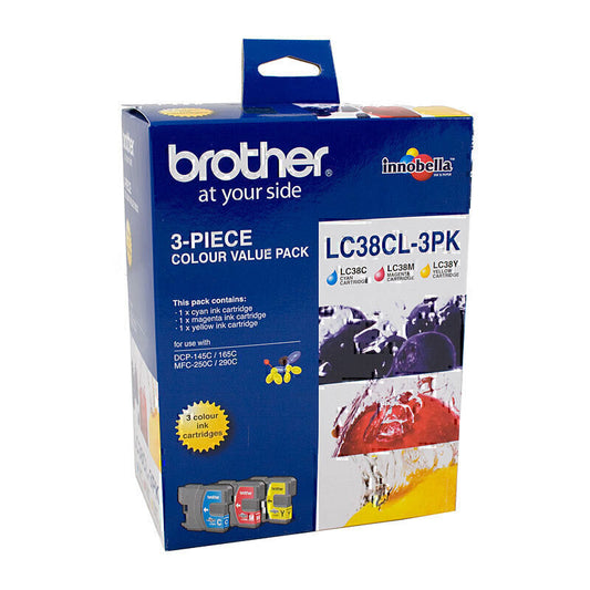 Brother LC38 CMY Colour Pack 260 pages each - LC-38CL-3PK