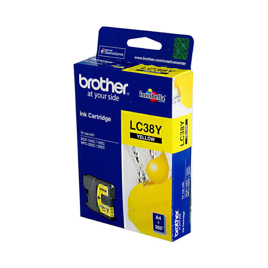 Brother LC38 Yellow Ink Cartridge 260 pages - LC-38Y