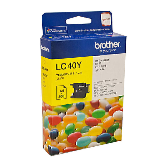 Brother LC40 Yellow Ink Cartridge up to 300 pages - LC-40Y