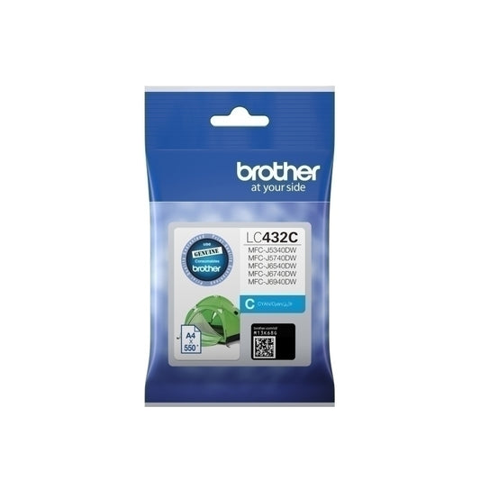 Brother LC432 Cyan Ink Cartridge up to 550 pages - LC-432C