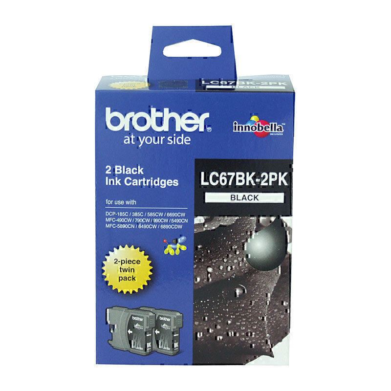 Brother LC67 Black Twin Pack 450 pages each - LC-67BK-2PK