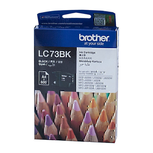 Brother LC73 Black Ink Cartridge Up to 600 pages - LC-73BK