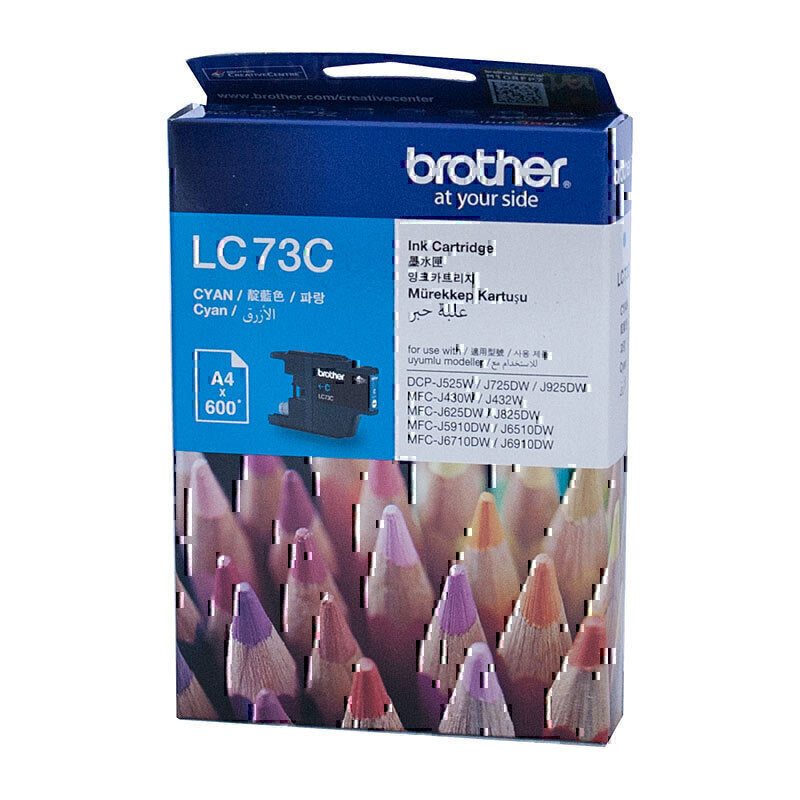 Brother LC73 Cyan Ink Cartridge Up to 600 pages - LC-73C