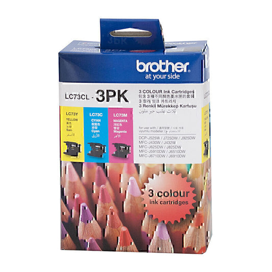 Brother LC73 CMY Colour Pack Up to 600 pages each - LC-73CL-3PK