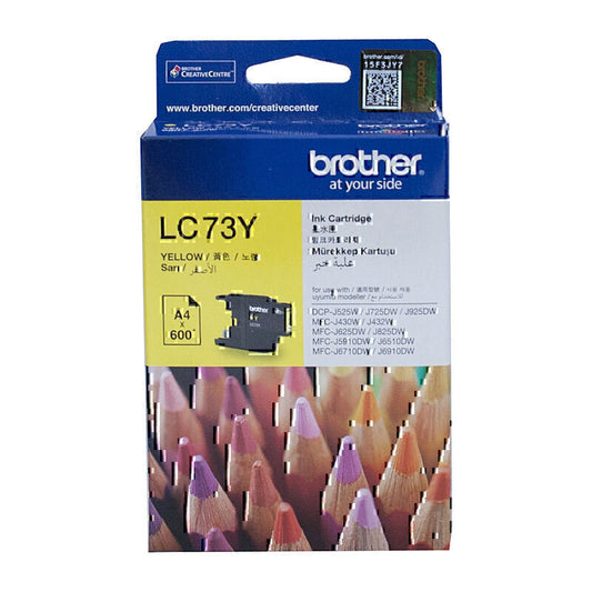 Brother LC73 Yellow Ink Cartridge Up to 600 pages - LC-73Y