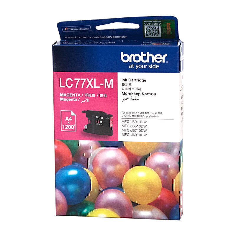 Brother LC77XL Magenta Ink Cartridge Up to 1,200 pages - LC-77XLM