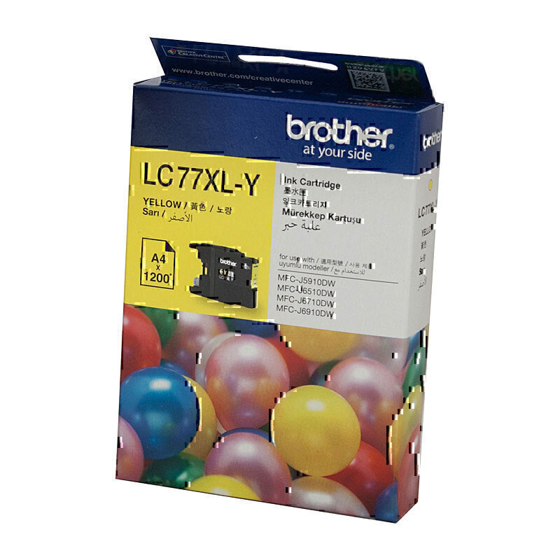 Brother LC77XL Yellow Ink Cartridge Up to 1,200 pages - LC-77XLY