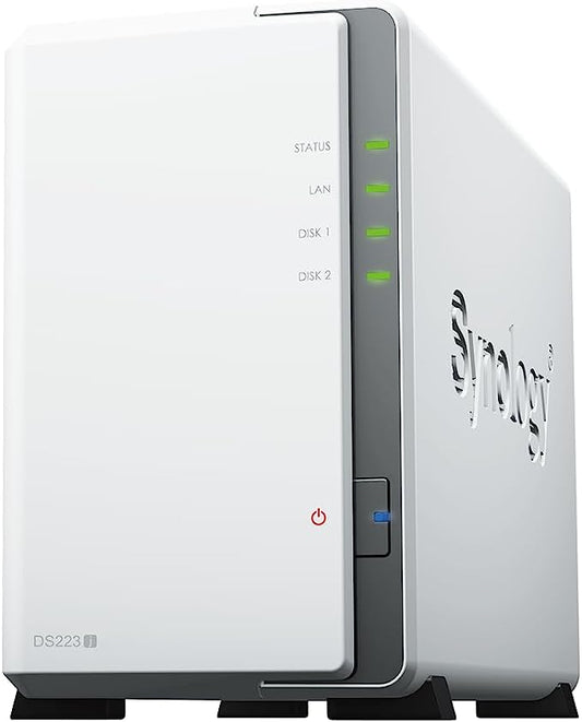 Synology DiskStation DS223J 2-Bay 3.5' SATA HDD/ 2.5' SATA SSD/ 4-core 1.7 GHz / 1 GB DDR4 non-ECC / 2-year hardware warranty, extendable to 4 years DS223J