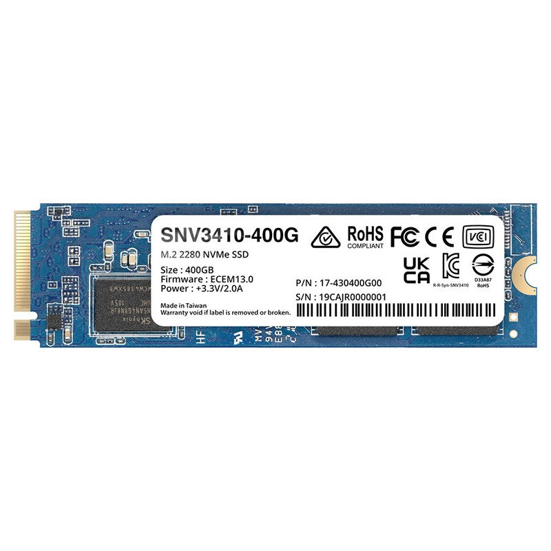 Synology SNV3000 - M.2 NVMe SSD - 5 year Limited Warranty SNV3410-400G