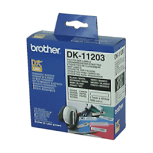Brother DK11203 White Label 300 (17x87mm) labels per roll - DK-11203