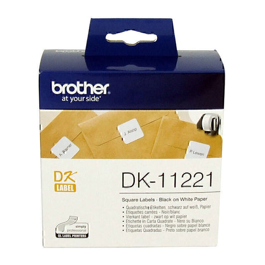Brother DK11221 White Label 1000 (23x23mm) labels per roll - DK-11221