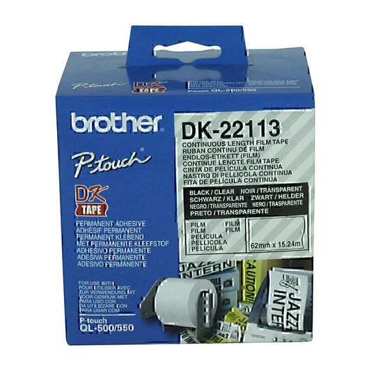 Brother DK22113 Clear Roll 62mm x 15.24metres - DK-22113