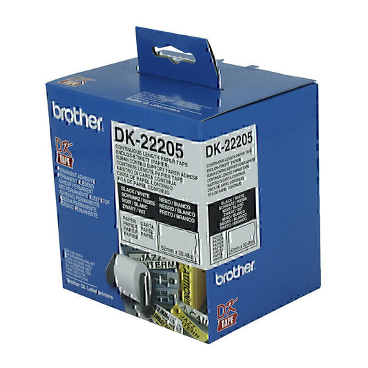 Brother DK22205 White Roll 62mm x 30.48 metres - DK-22205