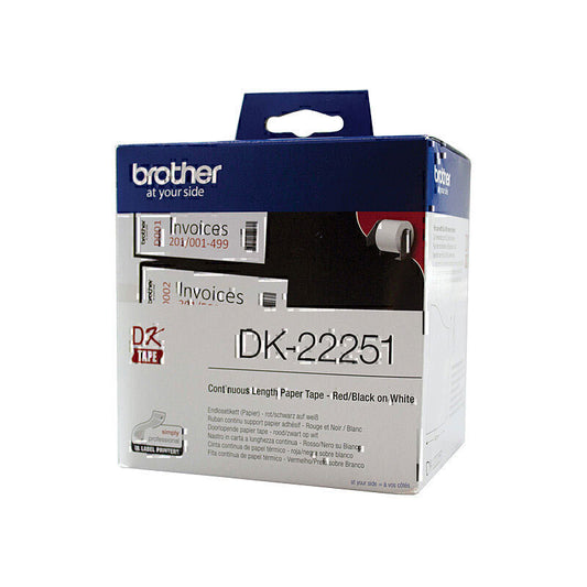 Brother DK22251 White Roll 62mm x 15.24 metres - DK-22251