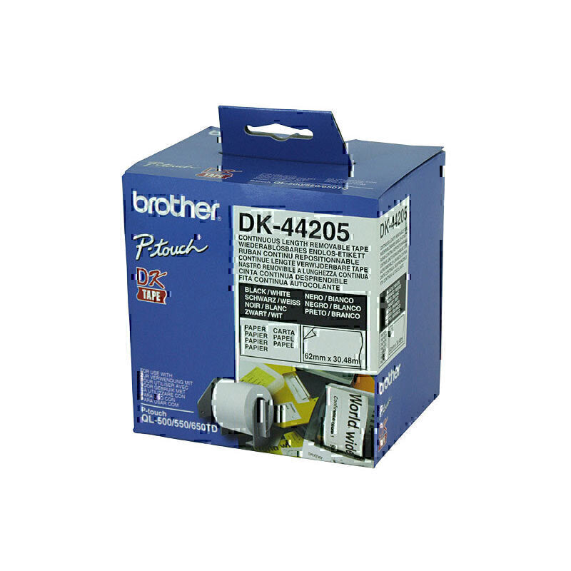 Brother DK44205 White Roll 62mm x 30.48 metres - DK-44205