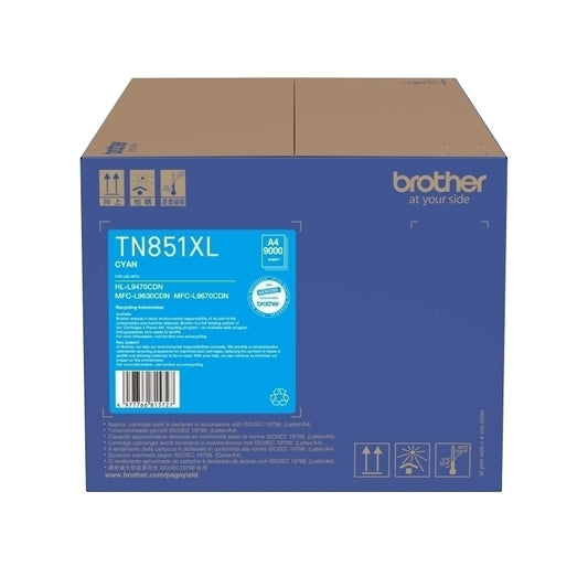 Brother TN851XL Cyan Toner Car 9,000 Pages - TN-851XLC