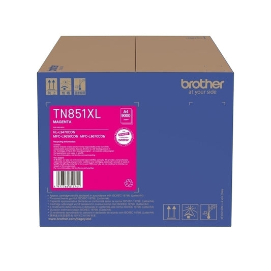 Brother TN851XL Magenta Toner Cartridge 9,000 Pages - TN-851XLM