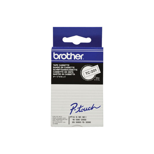 Brother TC201 Labelling Tape 12mm x 8m - TC-201