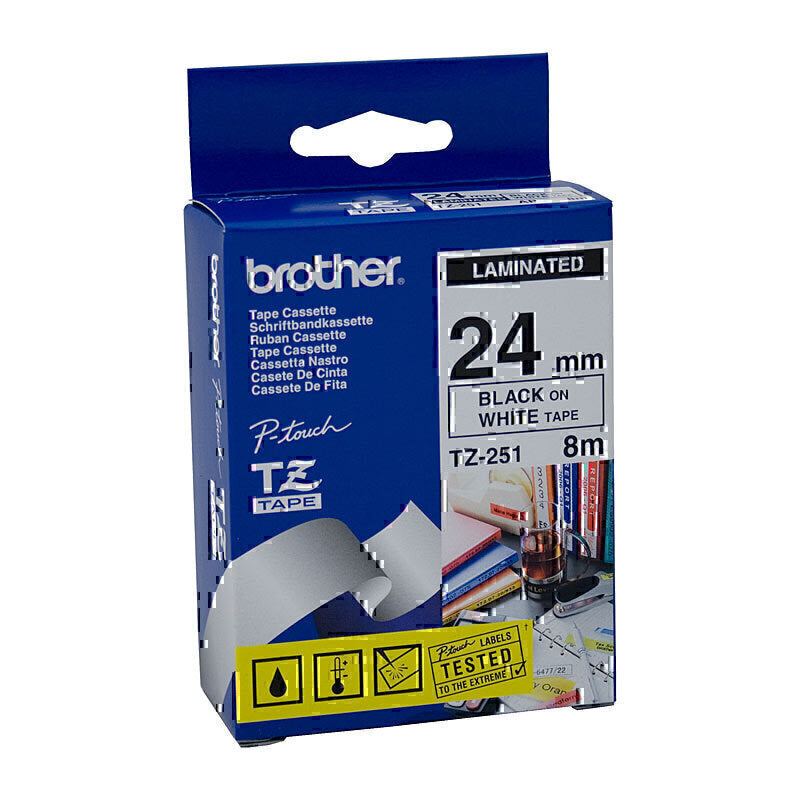 Brother TZe251 Labelling Tape 24mm x 8m - TZE-251