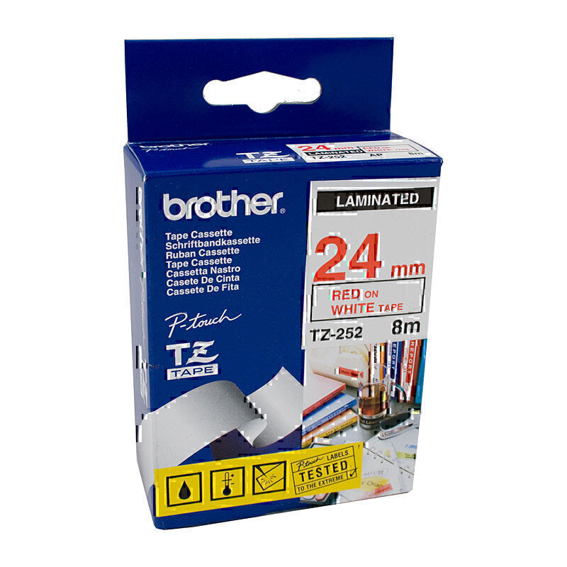 Brother TZe252 Labelling Tape 24mm x 8m - TZE-252