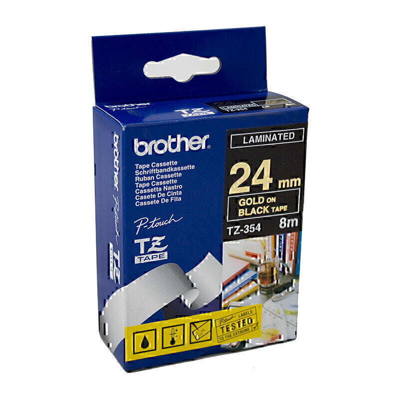 Brother TZe354 Labelling Tape 24mm x 8m - TZE-354