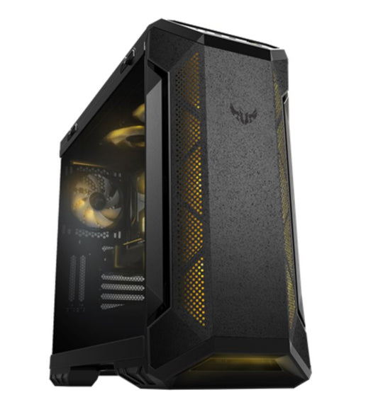 ASUS GT501 TUF Gaming Case Grey ATX Mid Tower Case With Handle, Supports EATX, Tempered Glass Panel, 4 Pre-Installed Fans 3x120mm RBG 1x140mm PWN GT501 TUF GAMING CASE/GRY/WITH HANDLE