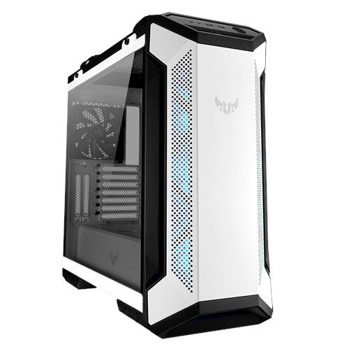 ASUS GT501 TUF Gaming Case White ATX Mid Tower Case With Handle, Supports EATX, Tempered Glass Panel, 4 Pre-Installed Fans 3x120mm RBG 1x140mm PWN GT501 TUF GAMING CASE/WT/HANDLE