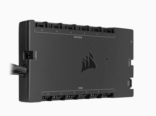 Corsair iCUE Commander CORE XT, Digital PWM Fan Speed and RGB Lighting Controller up to six fans, system monitor, ICUE,  CL-9011112-WW