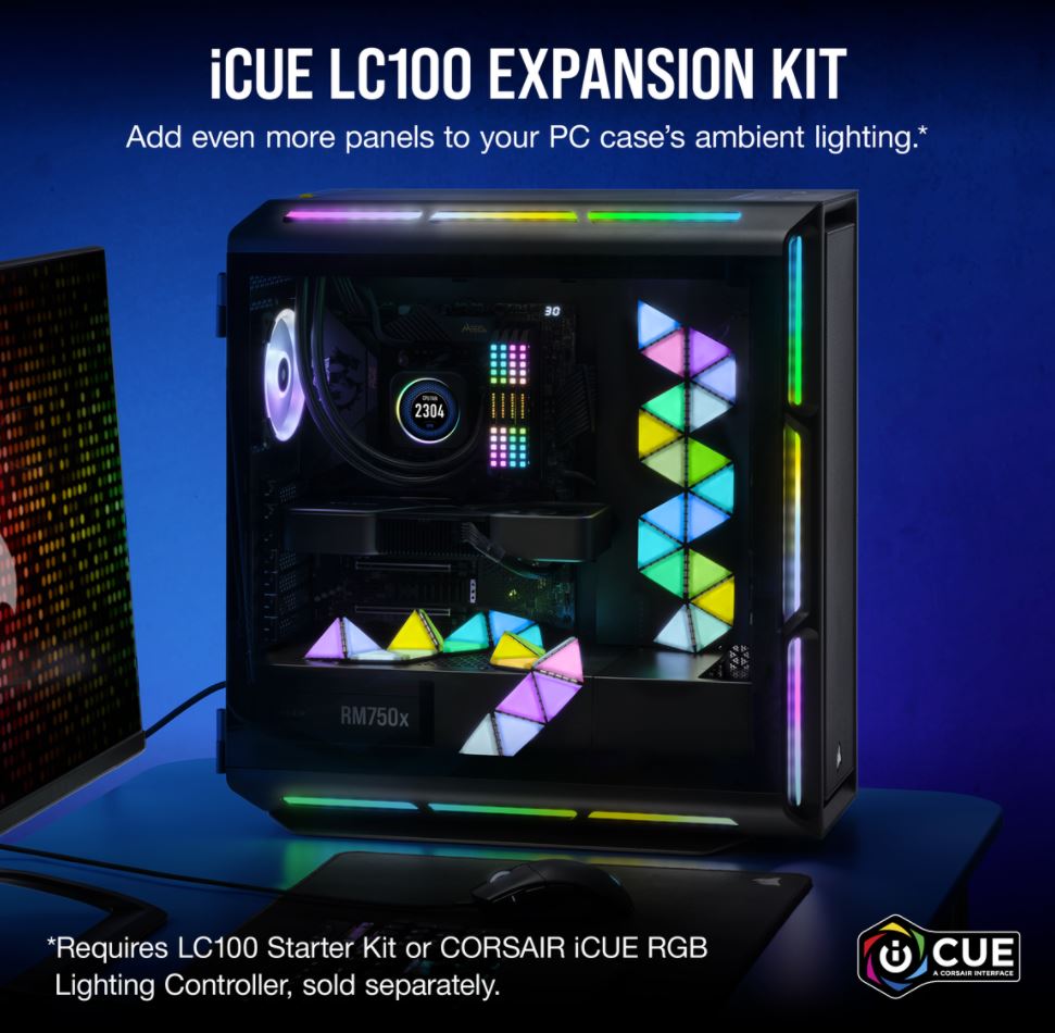 Corsair iCUE LC100 Case Accent Lighting Panels - Mini Triangle - 9x Ti ...