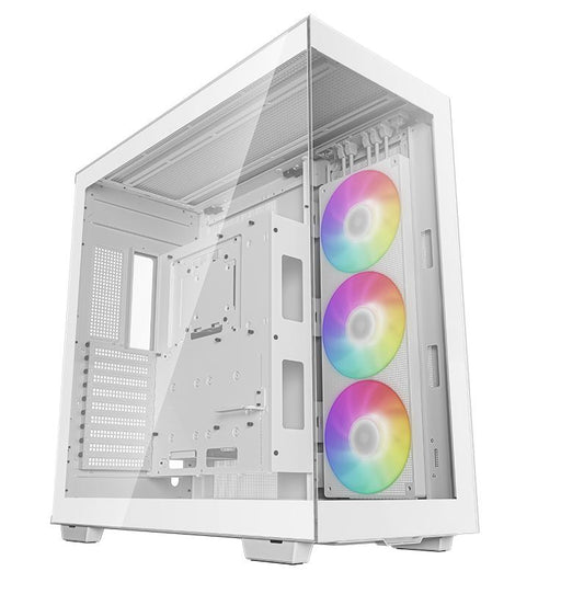 DeepCool CH780 White Panoramic Tempered Glass ATX Case, 1 x Pre-Installed Fans, GPU up to 480mm, USB3.0x4, Audiox1, Type-Cx1 R-CH780-WHADE41-G-1
