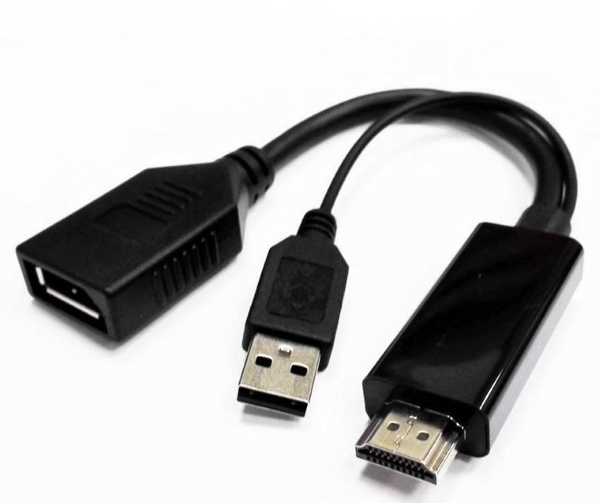 8Ware 4K HDMI to DP DisplayPort Male to Female Active Adapter Converter Cable USB powered GC-HDMIDP-2U