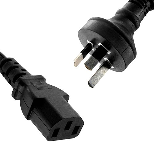 8Ware AU Power Cable 2m - Male Wall 240v PC to Female Power Socket 3pin to IEC 320-C13 for Notebook/AC Adapter RC-3078AU