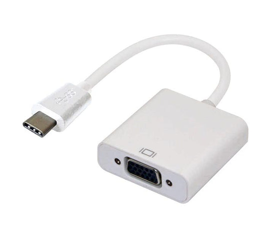 Astrotek Thunderbolt USB 3.1 Type C (USB-C) to VGA Adapter Converter Male to Female for Apple Macbook Chromebook Pixel White AT-CMVGA-MF