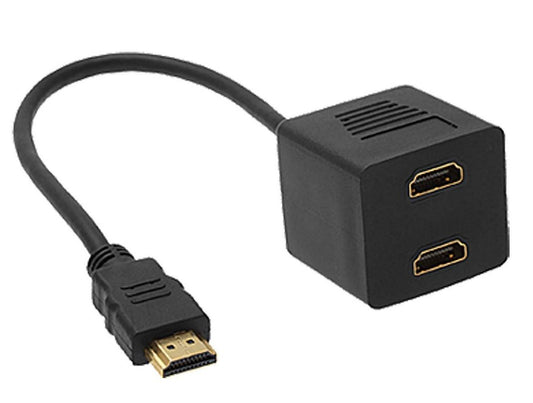 Astrotek HDMI Splitter Cable 15cm - v1.4 Male to 2x Female Amplifier Duplicator Full HD 3D AT-HDMI-TO-HDMIX2