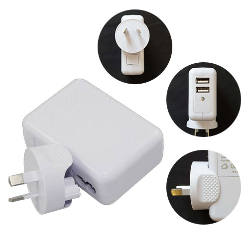 Astrotek USB Travel Wall Charger AU Power Adapter Plug 5V 2.1A 100V-240V 2 Ports White Colour for iPhone Samsung Smartphones & USB Devices ~CBAT-USB-P AT-USB-PWR-2