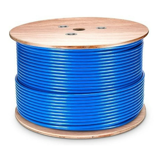 Astrotek CAT6 FTP Cable 305m Roll - Blue Full 0.55mm Copper Solid Wire Ethernet LAN Network 23AWG 0.55cu Solid 2x4p PVC Jacket ATP-BLUF6-305M