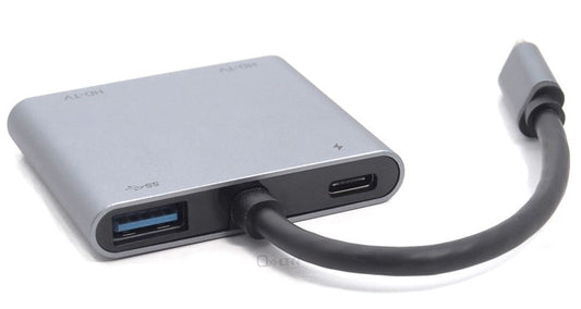 Oxhorn 4-in-1 USB-C to 2x HDMI 1xUSB3.0 1xUSB-C Charging Port 100W Power Delivery Support 4K@30Hz Displays AD-U31-DHUC
