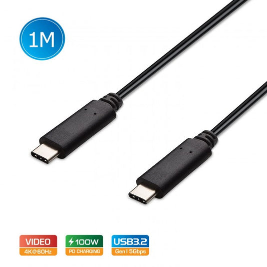 Simplecom CA512 USB-C to USB-C Cable USB 3.2 Gen2 10Gbps 5A 100W PD 4K@60Hz 1M CA512