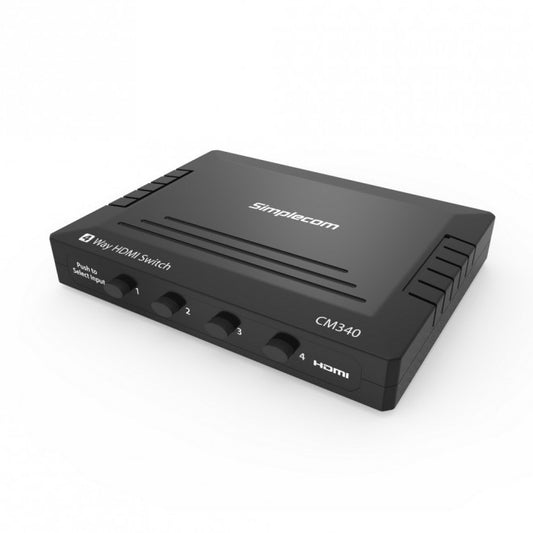 Simplecom CM340 Mechanical 4 Way HDMI Switch Box 4 Port 4K UHD HDCP CM340