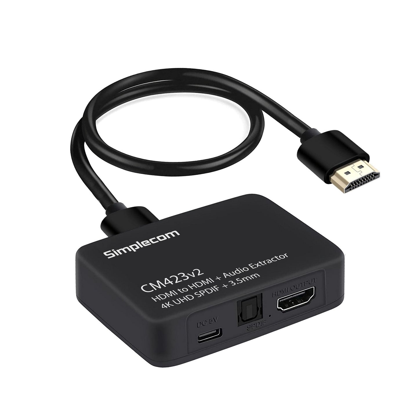 Simplecom CM423v2 HDMI Audio Extractor 4K HDMI to HDMI and Optical SPDIF + 3.5mm Stereo CM423V2