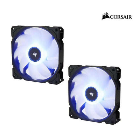 Corsair Air Flow 140mm Fan Low Noise Edition / Blue LED 3 PIN - Hydraulic Bearing, 1.43mm H2O. Superior cooling performance. TWIN Pack! CO-9050090-WW