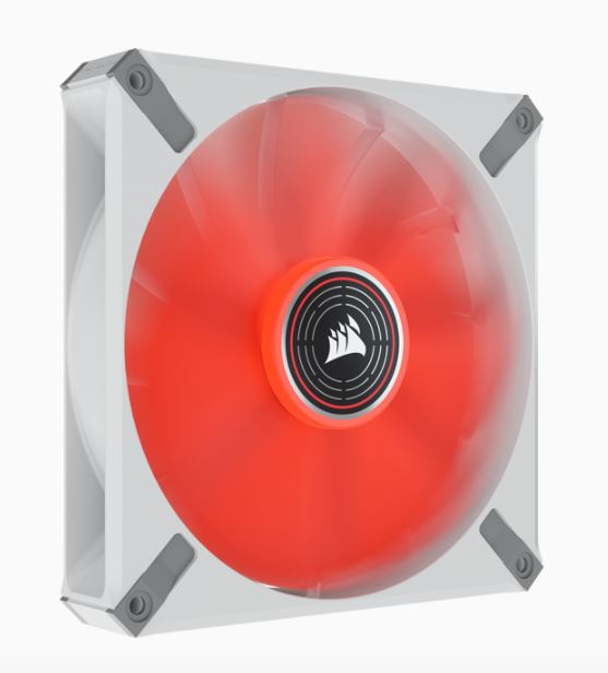Corsair ML ELITE Series, ML140 LED ELITE WHITE, 140mm Magnetic Levitation Red LED Fan with AirGuide, Single Pack(LS) CO-9050129-WW