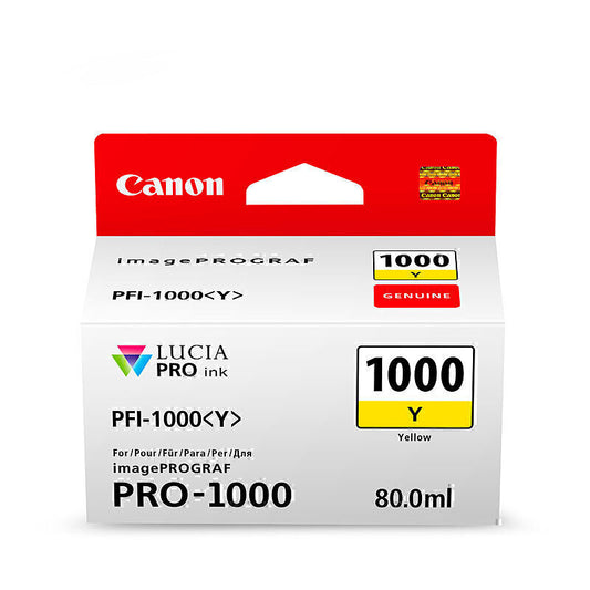 Canon PFI1000 Yellow Ink Cartridge 3365 pages 4 x 6  ISO 29103 - PFI1000Y