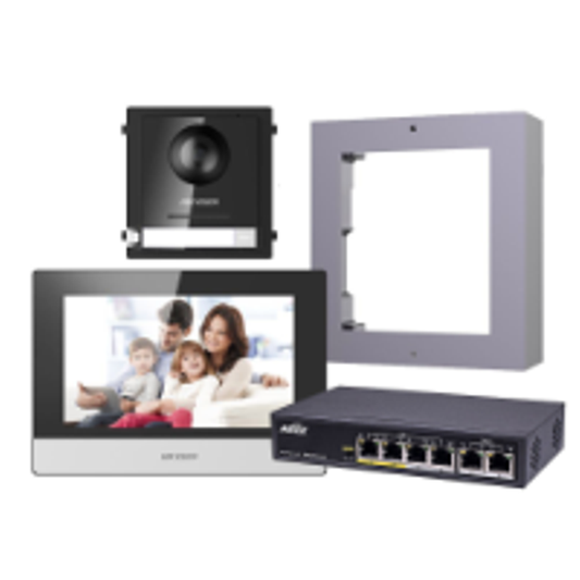 Hikvision DS-INT-GEN2-KIT12 2nd Gen IP Intercom Kit, 1 to 1 Villa, Door& Room, Surface, Aetek Switch  DS-INT-GEN2-KIT12