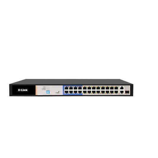 D-Link 26-Port PoE Switch with 24 PoE Ports (8 Long Reach 250m)  - DES-F1026P-E