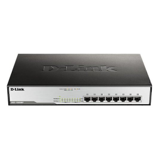 D-Link 8-Port Gigabit PoE Unmanaged Switch with 140W PoE  - DGS-1008MP