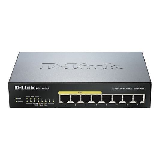 D-Link 8-Port Gigabit PoE+ Unmanaged Switch  - DGS-1008P