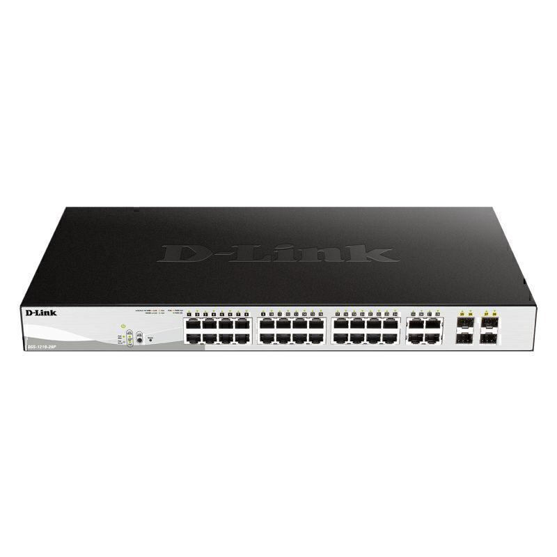 D-Link 28-Port Gigabit Smart Managed PoE Switch with 28 RJ45  - DGS-1210-28P