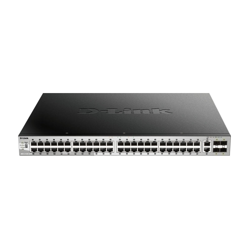 D-Link 54 port Stackable Gigabit PoE Layer 3+ Switch with 6 10GbE ports  - DGS-3130-54PS